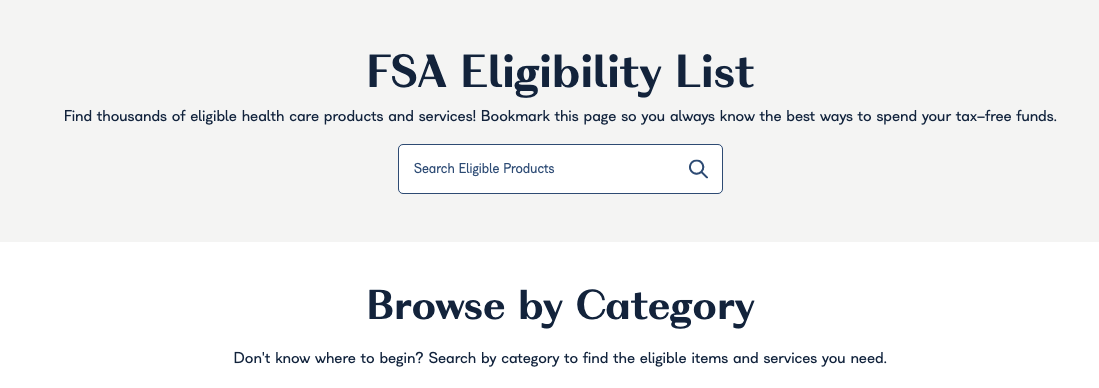How to find HSA or FSA eligible item on ? 